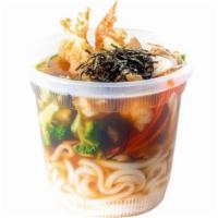 Shrimp Tempura Udon · All udon comes with carrots, broccoli, zucchini and mushroom. 
