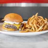 Beebe's Burger · double Pat Lafrieda beef patty, American cheese, onion, pickle, beebe's sauce