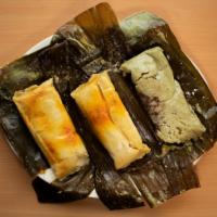 Tamales de Pollo · Chicken tamales. Delicious central America traditional chicken tamales, with carrot,potatoe,...