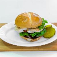 Grilled Chicken Sandwich on a Roll · Served with lettuce, tomato and mayo.