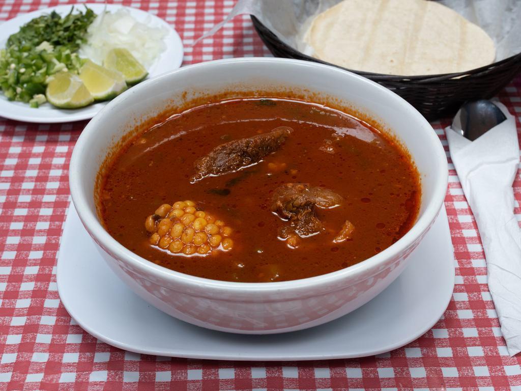 Mole De Olla · Spicy Beef soup with string beans and mexican pumkin. Served with an order of Tortillas.