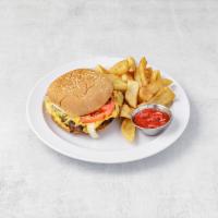 Classic Burger · American cheese, lettuce, tomato and onion.