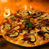 Vegetariana Pizza · Fresh mozzarella, tomatoes, eggplant, peppers, zucchini, and onions.