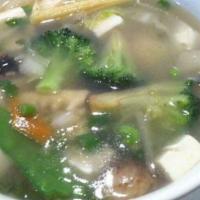 Vegetables Bean Curd Soup · Quart. Soup made with tofu.