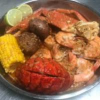 Saturday · 1 lobster tail, 1/2 lb. shrimp ( no head), 1/2 lb. snow crab.Comes With Corn & Potato