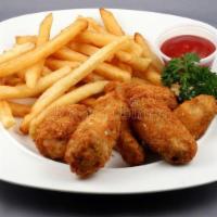 6 Piece Chicken Wings with Fries Combo · 
