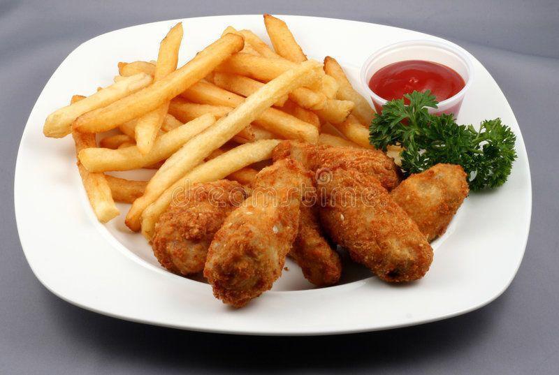 6 Piece Chicken Wings with Fries Combo · 