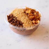 Peanut Butter Acai Bowl · acai, peanut butter, banana, cacao, cinnamon, banana, coconut nectar, homemade almond milk