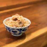 Butameshi (Pork Rice) · Japanese Rice, Ginger, Garlic, Sweet Soy, Diced Chashu