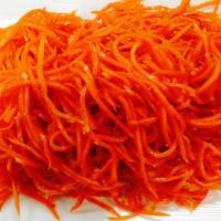 Korean Carrot · Thinly sliced carrots spiced with house herbs.