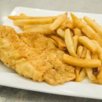 Tilapia & Chips · 7oz tilapia with fries 
shell fish allergy warning
