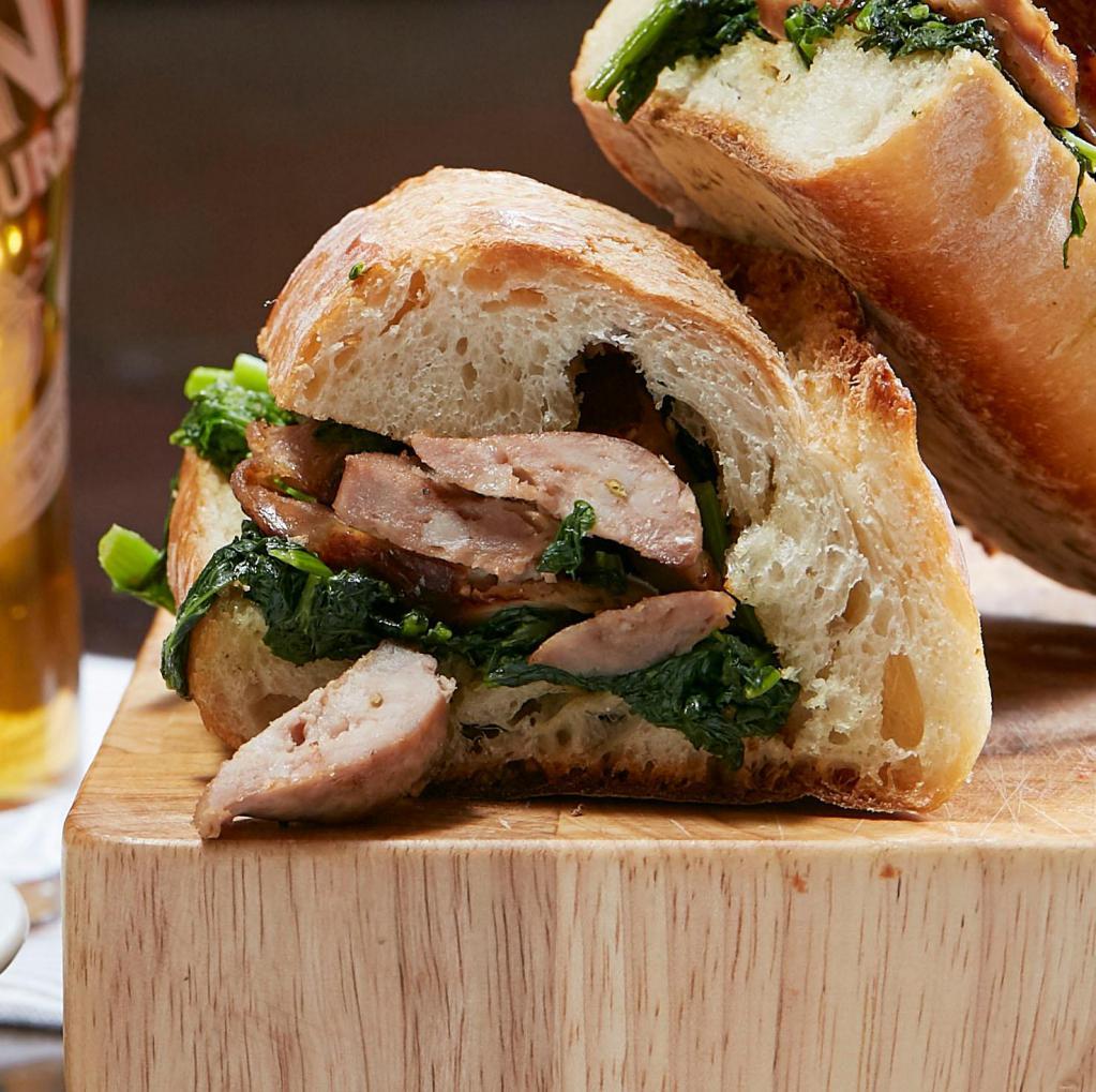 Sausage & Broccoli Rabe Sandwich · Grilled Italian Sausage and sauteed broccoli rabe.