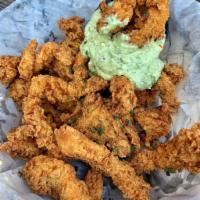 FRIED CHICKEN TENDERLOINS · parsley feta ranch