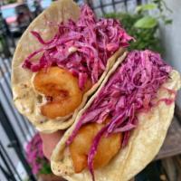 FISH TACOS · fried snapper, slaw & remoulade 2 for $13