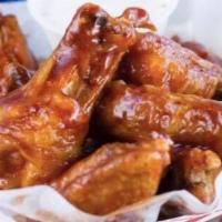 15 Wings Combo · Served with 2 flavors,1. large side, 1. Large Drink and 2. dipping sauce Ranch or Blue Cheese 
