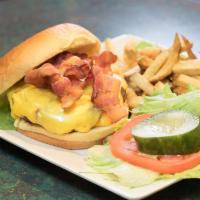 Bacon Cheeseburger · Traditional burger topped with bacon and cheese.
