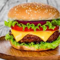 Cheeseburger · Juicy 1/2 lb. Angus beef patty with fresh lettuce, tomatoes, onions, cheese, ketchup and mus...