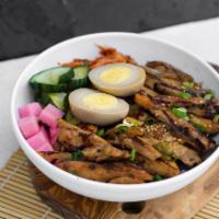 Chicken Bulgogi Bowl · Rice bowl with chargrilled marinated chicken thighs. 