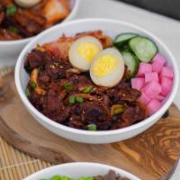 Spicy Pork Bulgogi Bowl · Rice bowl with marinated Korean spicy pork. 