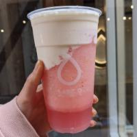 Paris Dream · Lychee rose slushy with swee2o creme, crystal boba and lychee jelly.