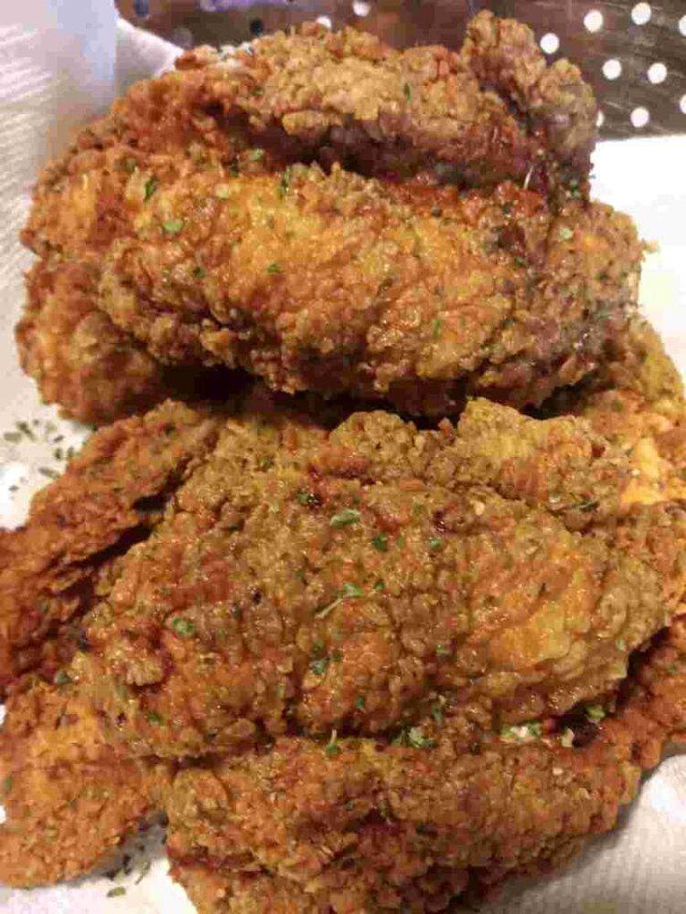 Mustard and Berbere Spiced Fried Chicken · Juicy boneless chicken breast marinated in mustard and spices, breaded and deep-fried.
