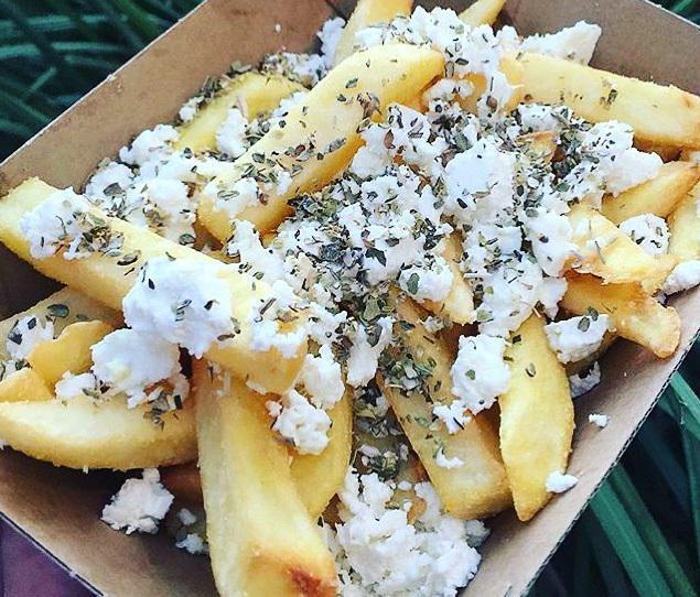 Greek fries · French fries with Feta cheese and oregano