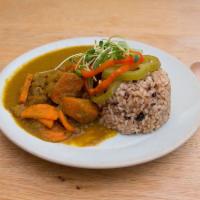 Vegetable Curry · Seasonal roasted vegetables and Japanese or multigrain brown rice. Vegan.