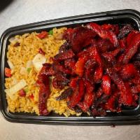 C17. Boneless Spare Ribs Combination Platter · Served with pork fried rice and an egg roll.
