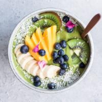 2. Amazon Green Bowl  · Blended organic acai, banana, kale, spinach topped with mango, banana, kiwi, berry, granola,...