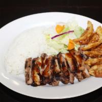 Chicken & Gyoza Teriyaki Combo Plate · Served with rice and house salad. Comes with 5 pieces of Chicken potstickers and Chicken Ter...