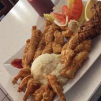 Fried Fish and Shrimp · Includes 1 side.