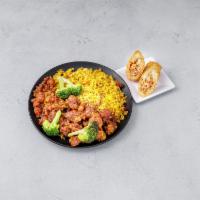 S16. General Tso's Chicken Combo Platter · Hot and spicy.
