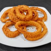 Onion Rings · Friend onion rings served with zesty chipotle ranch dipping sauce.