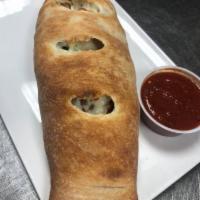 Vegetable Stromboli · Green peppers, mushrooms, onions, spinach, broccoli and cheese.