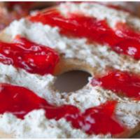 CREAM CHEESE AND JELLY ON A TOASTED BAGEL · CREAM CHEESE AND JELLY ON A TOASTED BAGEL