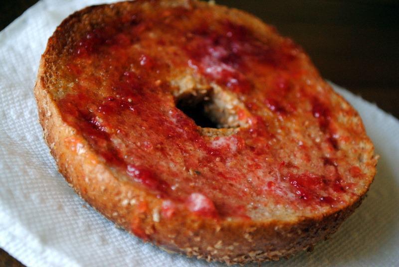 BUTTER AND JELLY ON A TOASTED BAGEL · BUTTER AND JELLY ON A TOASTED BAGEL