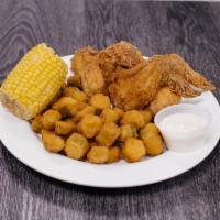 Whole Wings Dinner · Flour battered.
Comes with 2 sides of your choice.