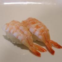 Shrimp · 2 pieces. Ebi. Nigiri.