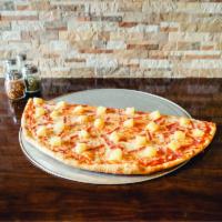 Hawaiian Pizza · Pineapple, ham, tomato sauce, and mozzarella cheese.