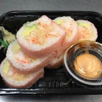 S1. Rock' N Special Roll · Crab salad, spicy shrimp, and avocado with soy paper.