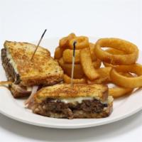 Patty Melt · TNT patty, Swiss cheese, pickles, and grilled onions on rye.