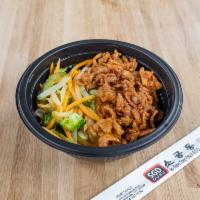 Pork Bulgogi  · Traditional Korean pork tenderloin marinated in our original spicy sauce with stir fried veg...