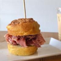 Country Ham Biscuit · Biscuit, country ham, sweet pepper jam.