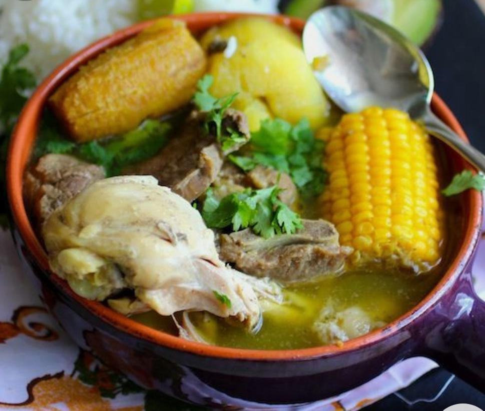 Sopa de Gallina  · Hen soup with vegetables. Brings cup of rice.
Sopa de Gallina vieja con vegetables. Trae vaso de Arroz.