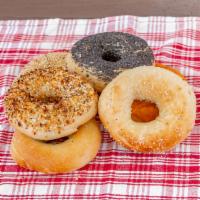 Half Dozen Fresh Baked Bagels · Choice of 6 fresh baked bagels. Limited to selection on hand. Substitutions may be necessary.