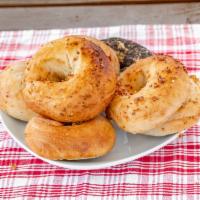 Half Dozen Day Old Bagels · A pre-bagged selection of day-old bagels. Each bag contains 6-8 bagels from our previous day...
