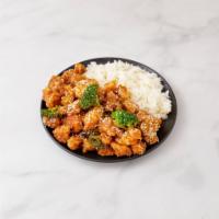S3. Sesame Chicken · White meat served with your choice of rice. Hot and spicy.