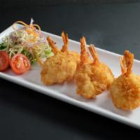 3. Butterfly Shrimps ·  6 pieces. Thai shrimps fried in a light coconut and breading mixture served with plum sauce.