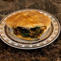 Chicken Gyro Sandwich Uzbek Bread or Lavash · Slow-roasted rotisserie chicken breast and thighs in uzbek bread or lavash.