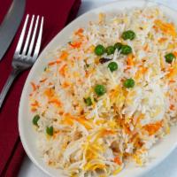 Peas Pulav · Basmati rice cooked with Cumin and green peas